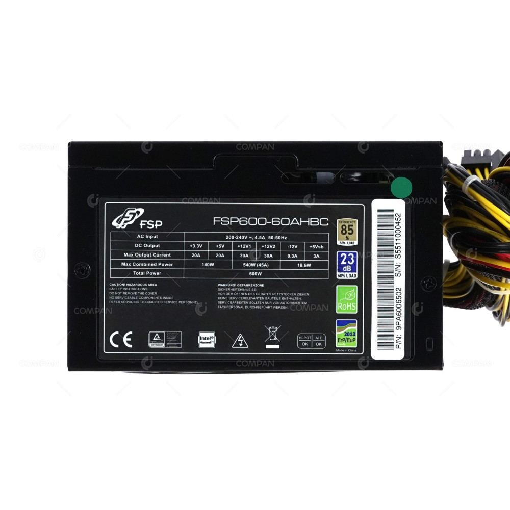 FSP600-50ARN FSP 600W POWER SUPPLY 85% EFFICIENCY