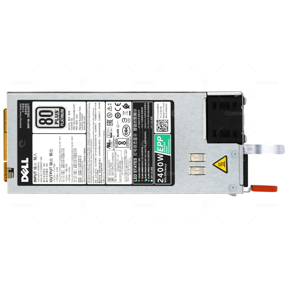 J1CC3 DELL POWER SUPPLY 2400W 80 PLUS PLATINUM FOR R940 G14 0J1CC3, D2400E-S0, DPS-2400BB
