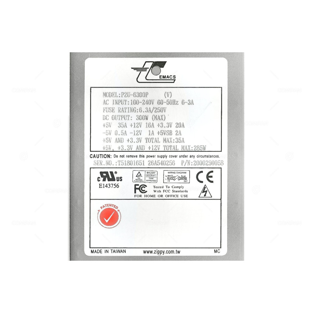 P2U-6300P EMACS 300W POWER SUPPLY