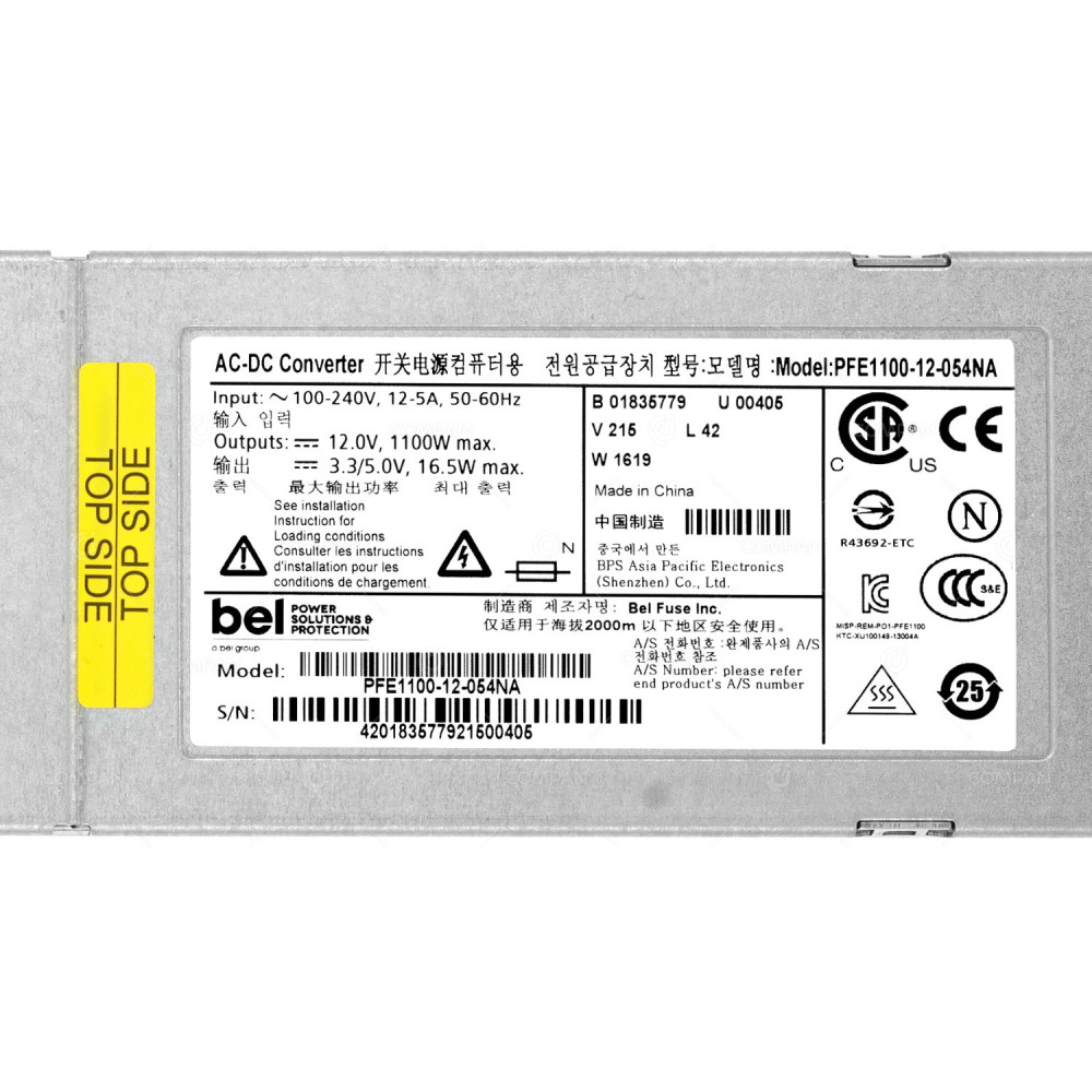 PFE1100-12-054NA BEL FUSE 1100W POWER SUPPLY FOR BLUE COAT S500 -