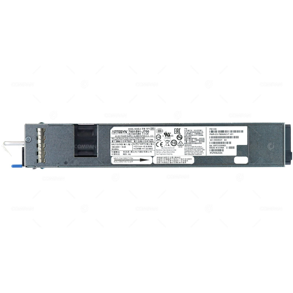 PWR-C3-750WAC-F CISCO POWER SUPPLY 750W FOR CATALYST 3850 REAR TO FRONT AIRFLOW 341-100225-01
