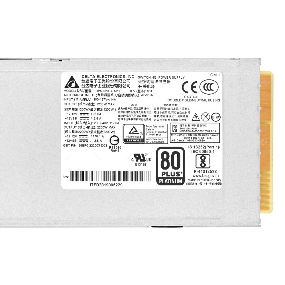 25EP0-222003-D0S GIGABYTE 80+ PLATINUM 2200W SWITCHING POWER SUPPLY FOR H262-Z63
