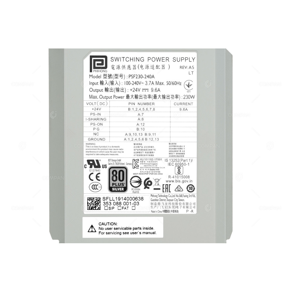 882192-001  HP 230W POWER SUPPLY FOR HPE STOREEVER MSL3040