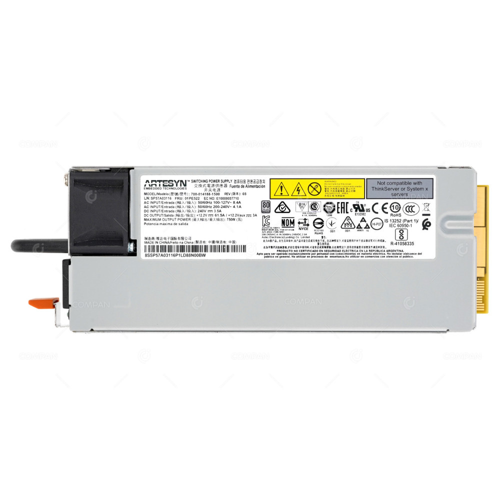 01PE522  LENOVO THINKSYSTEM 750W HOT-SWAP SWITCHING POWER SUPPLY