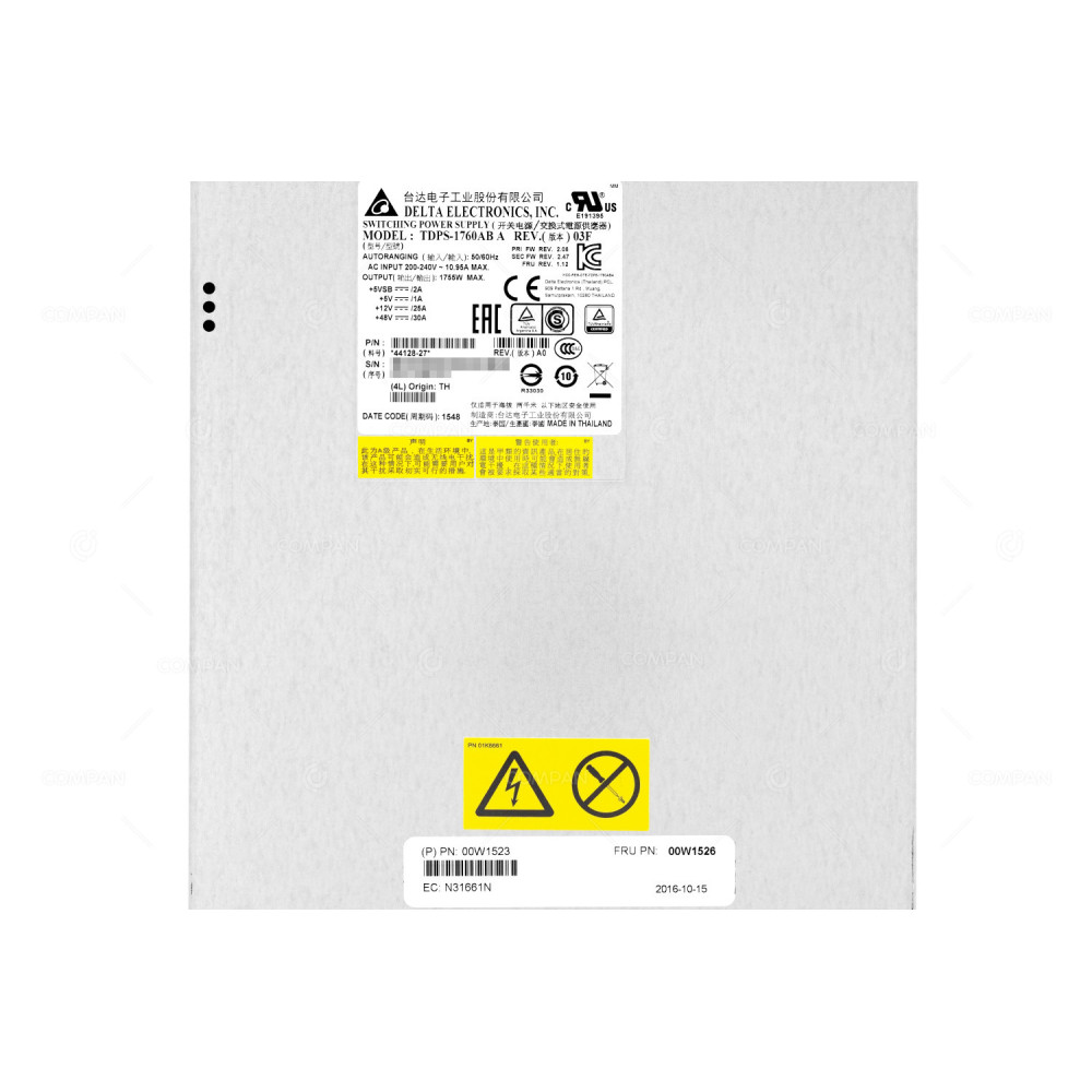 00W1526  IBM 1755W POWER SUPPLY FOR IBM SYSTEM STORAGE DCS3700