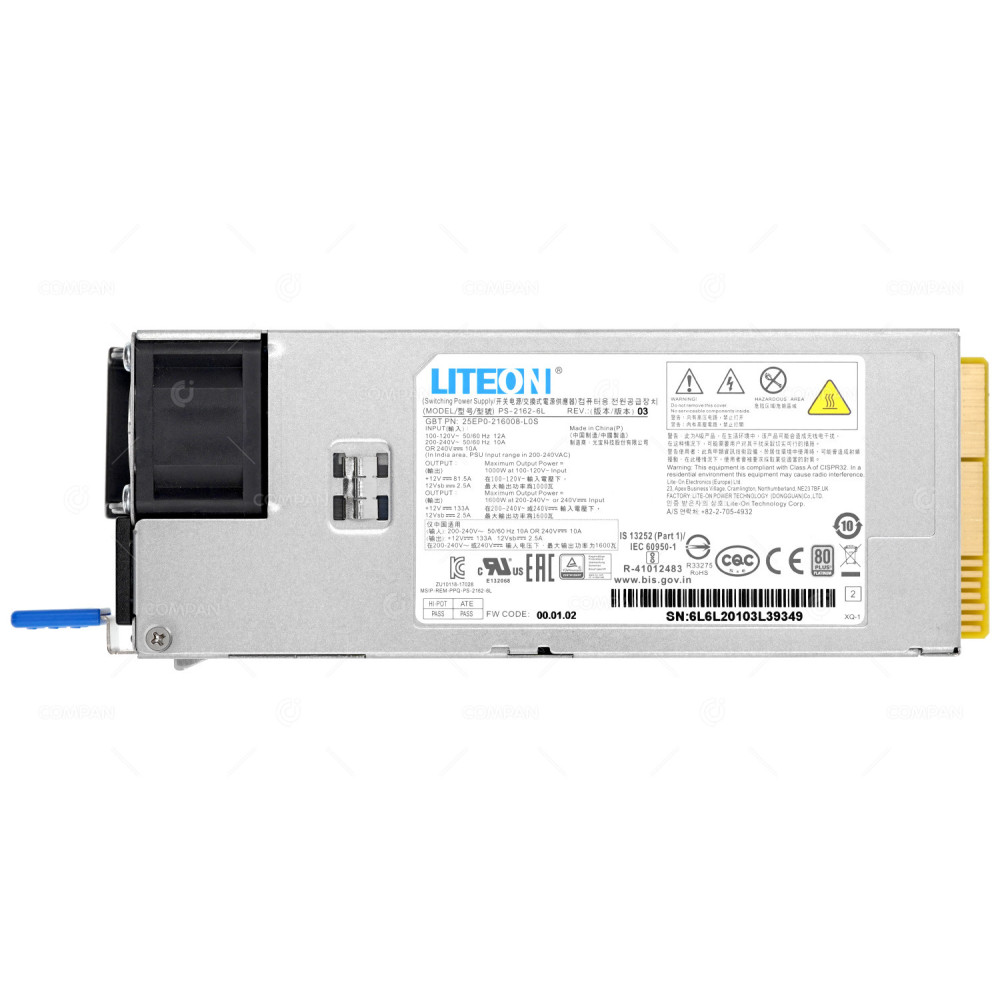 25EP0-216008-L0S GIGABYTE 1600W 80+ PLATINUM SWITCHING POWER SUPPLY FOR R282-Z91