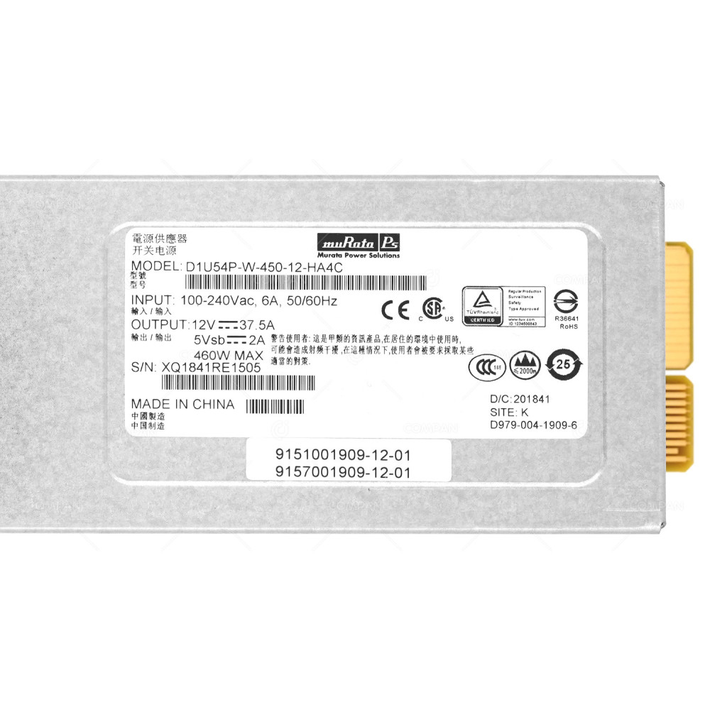 D1U54P-W-450-12-HA4C  MURATA POWER SUPPLY 450W FOR FORTIGATE 501E