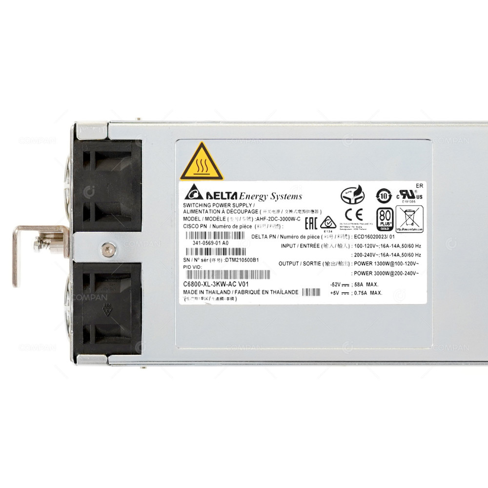 341-0569-01  CISCO 3000W POWER SUPPLY FOR CISCO SWITCH 6800 SERIES