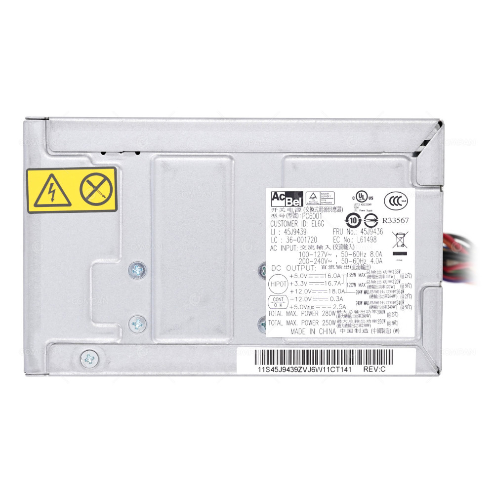 45J9436  LENOVO 280W POWER SUPPLY FOR THINKCENTRE M71E