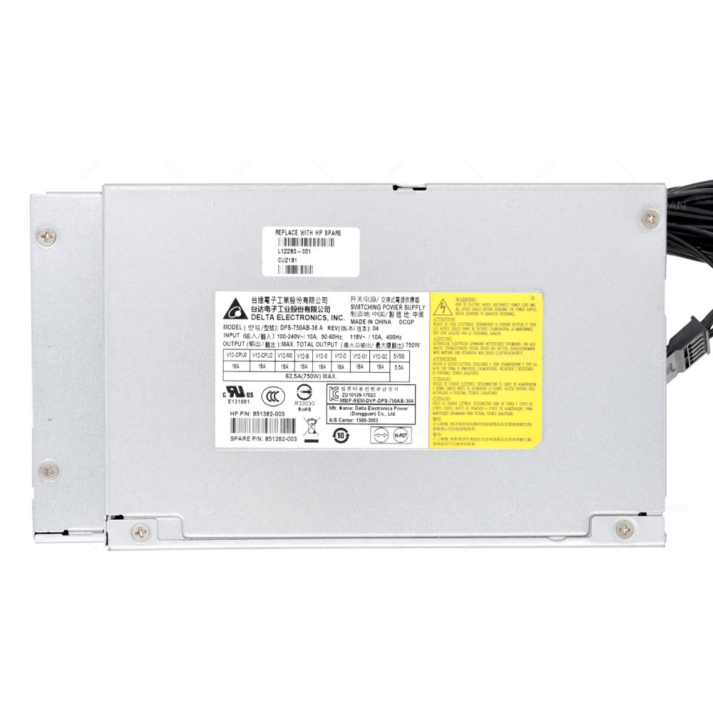 L12280-001  HP 750W SWITCHING POWER SUPPLY FOR Z4 G4