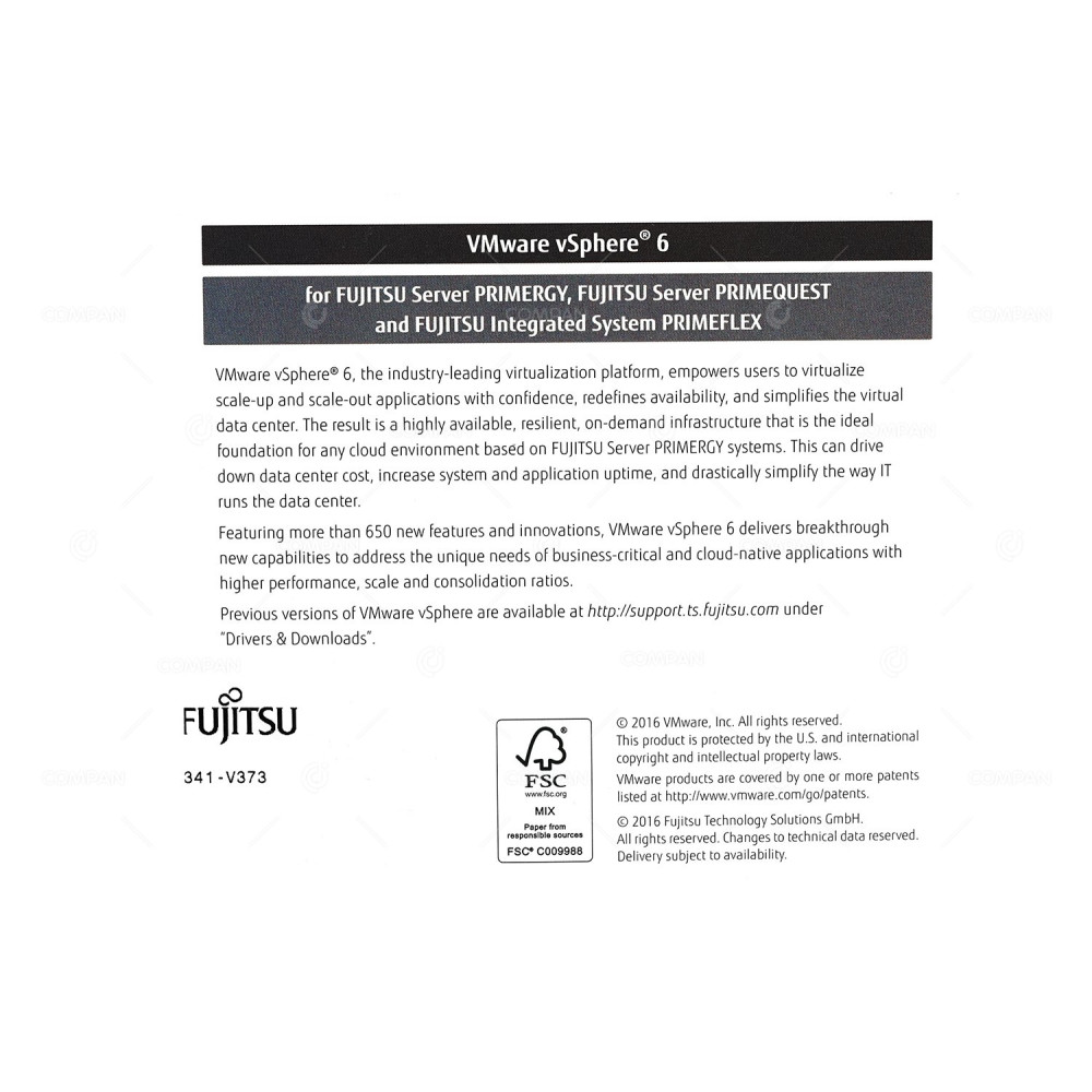 S26361-F2341-V373 FUJITSU VMWARE VSPHERE ESXI 6