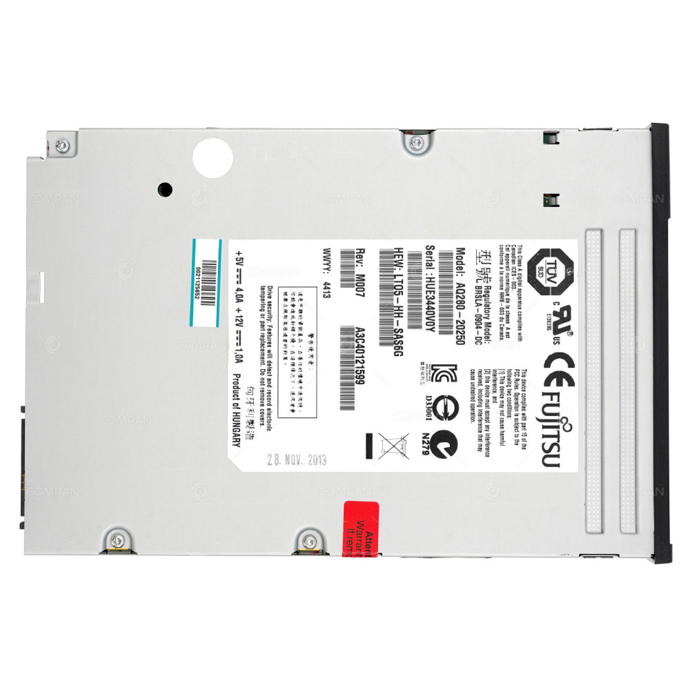 A3C40121599 FUJITSU LTO5 ULTRIUM HH SAS INTERNAL TAPE DRIVE