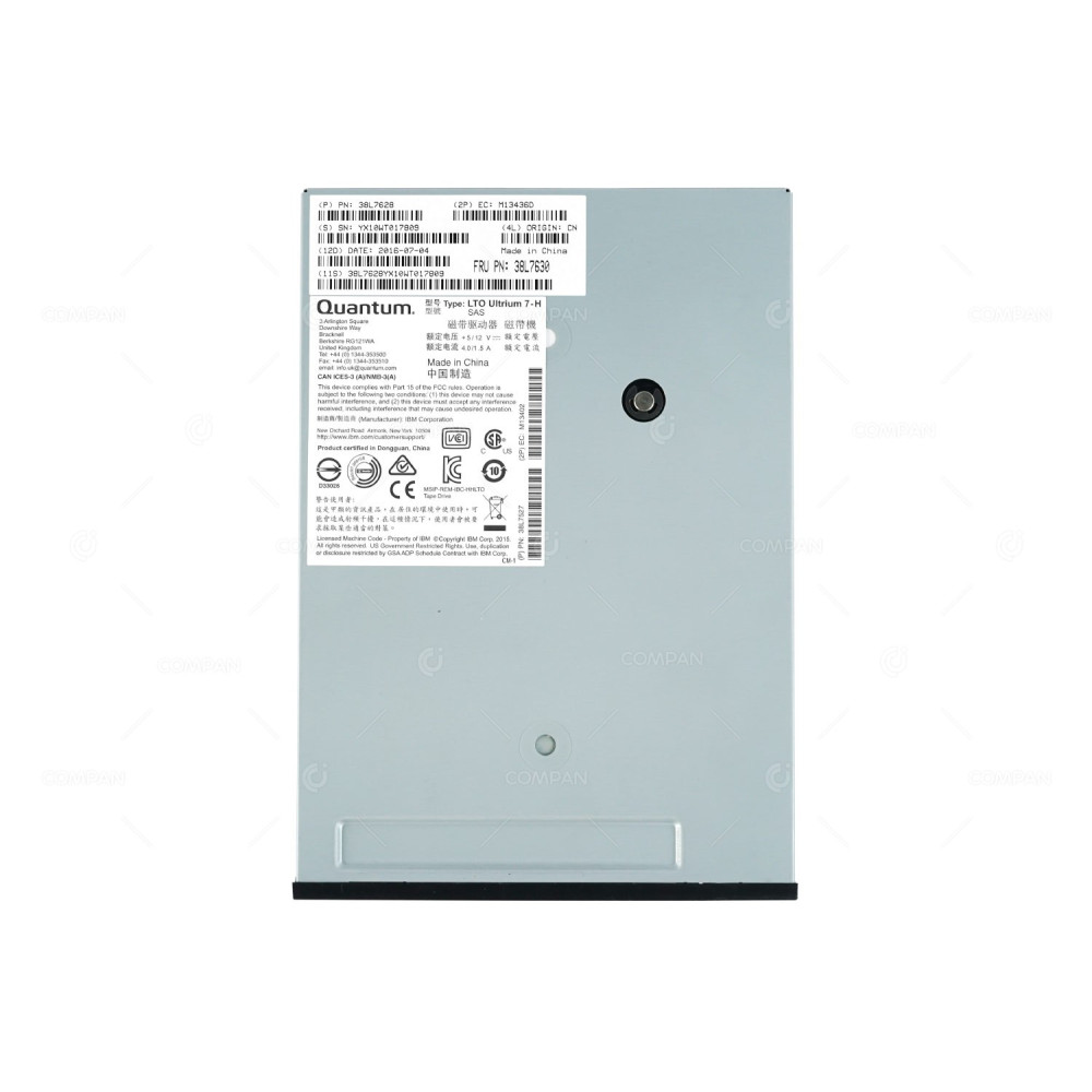 38L7628 QUANTUM LTO ULTRIUM 7-H INTERNAL SAS TAPE DRIVE 38L7630, M13436D