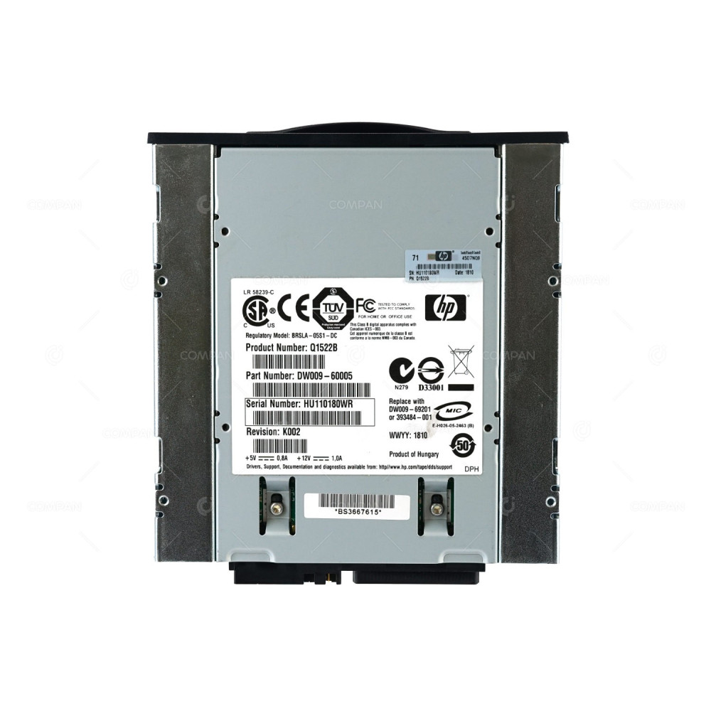 393484-001 HP DAT72 36/72GB ULTRA160 SCSI INTERNAL LVD TAPE DRIVE DW009-69201, Q1522B, DW009-60005, BRSLA-05S1-DC
