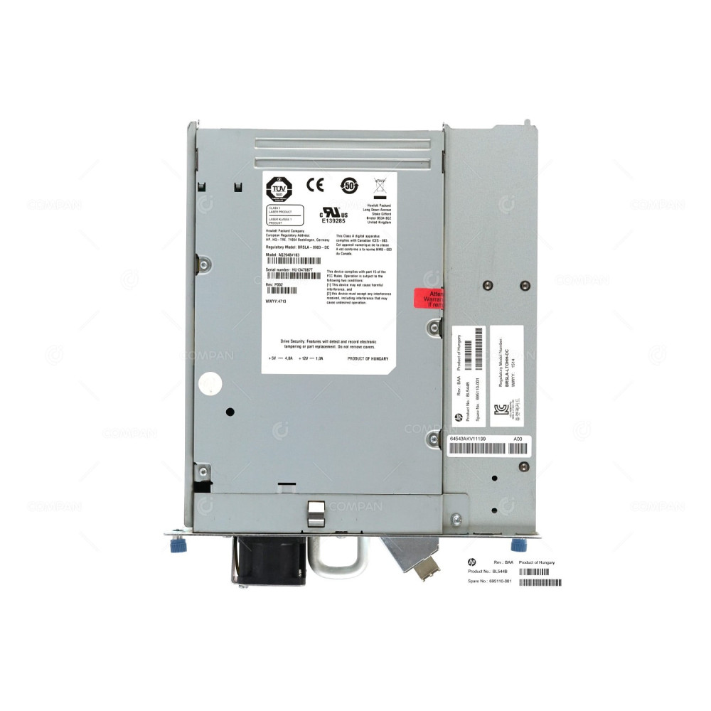 695110-001 HP LTO-5 ULTRIUM 3000 8GB FIBRE CHANNEL TAPE DRIVE FOR MSL SERIES