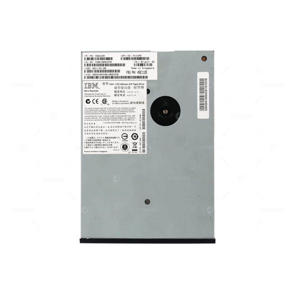 45E1125-FAULTY LED IBM LTO4 HH SAS 800/1.6TB INTERNAL TAPE DRIVE FAULTY LEDS