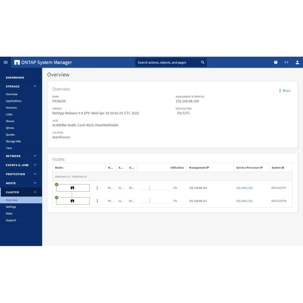 NetApp FAS8200 Controller & DS460C 60 Bay Storage 30x 8TB X376A