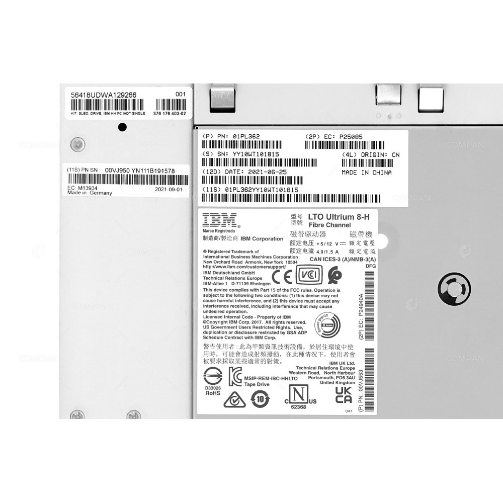 01PL362  IBM LTO8 FC SHORT-WAVE 8GB TAPE DRIVE FOR IBM TS4300 TAPE LIBRARY