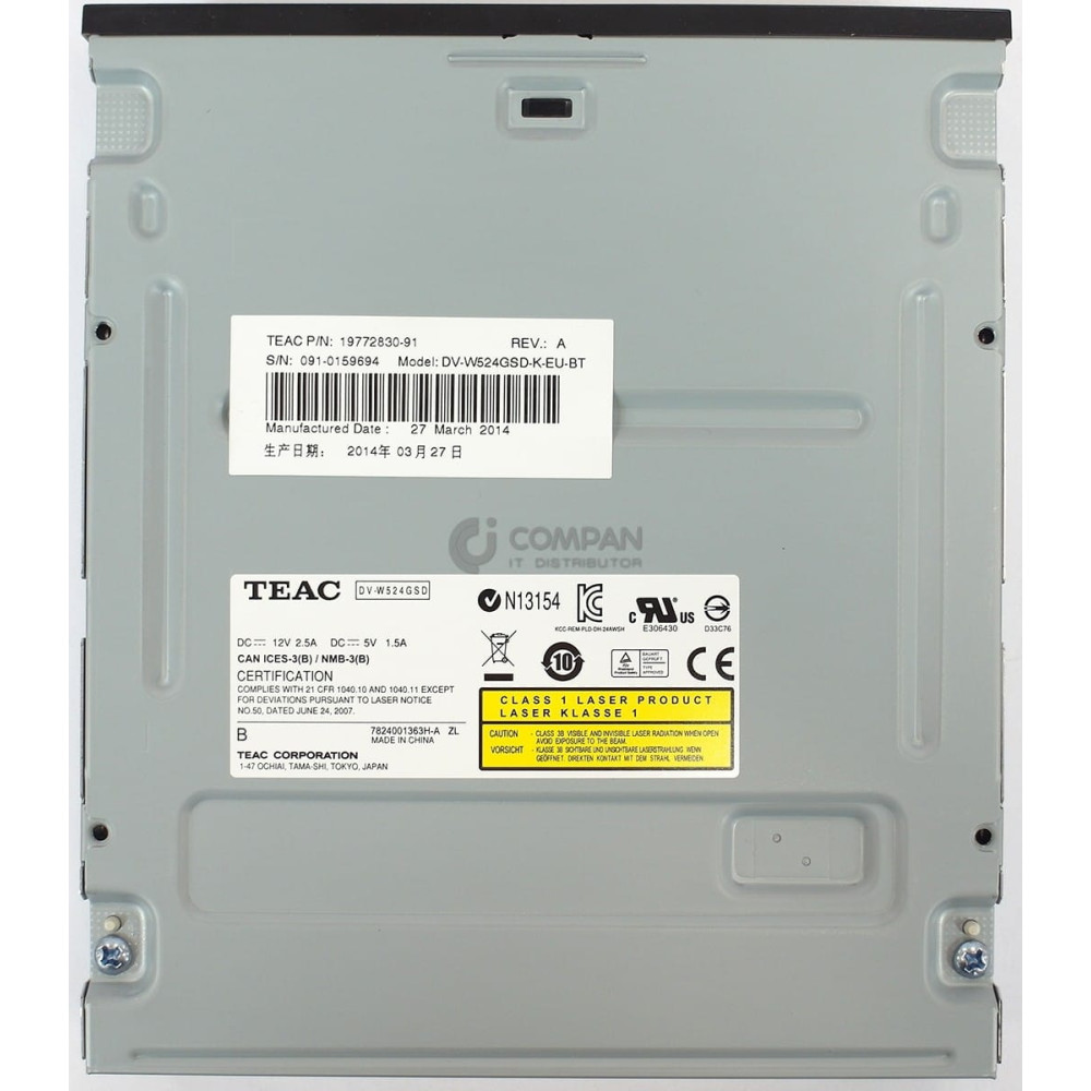 DV-W524GSD-K-EU-BT TEAC DV-W524GSD-100 DV-W524GS DVD-R/RW CD-R/RW BURNER SATA DRIVE BLACK