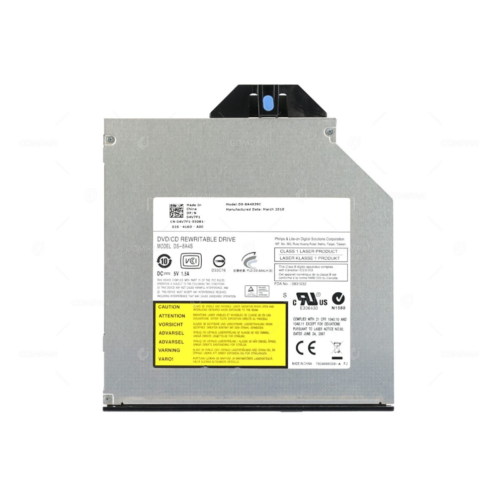 4V7F1 DELL DVD +/- RW SLIMLINE SATA REWRITABLE DRIVE FOR POWEREDGE R515 R520 R610 R710 R715 R720 R730 R810 R815 G11 G12 G13 04V7F1, DS-8A4S, DS-8A4S39C