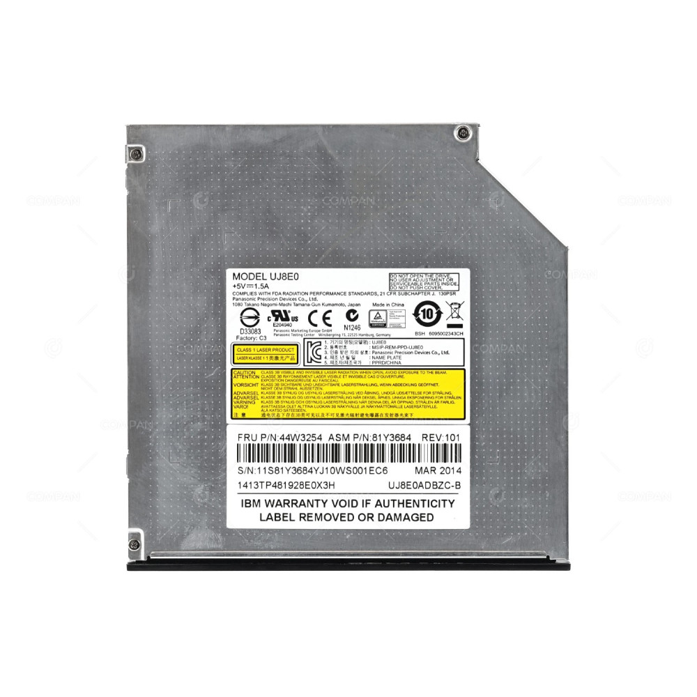 44W3254 IBM DVD-ROM ULTRASLIM ENHANCED SATA OPTICAL DRIVE FOR X3650 M2 X3850 X5 81Y3684, UJ8E0