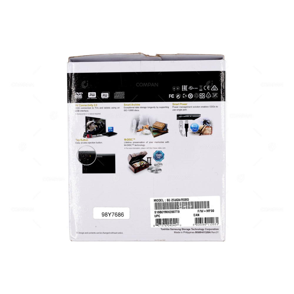 98Y7686 IBM 5V 1.3A ULTRA THIN PORTABLE DVD WRITTER SE-208, SE-208GB/RSBD, BG69-01328A, BG68-02042A