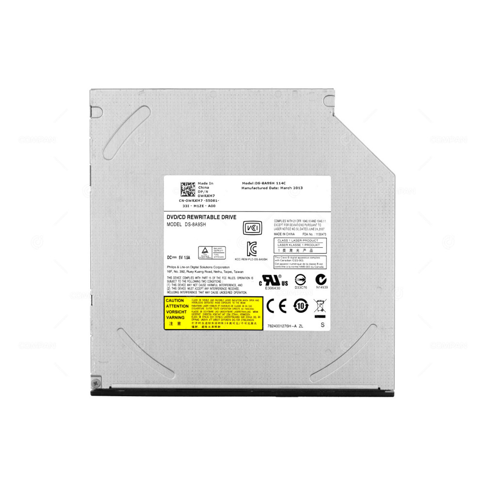 WRXM7 DELL DVD +/- RW SLIMLINE SATA REWRITABLE DRIVE FOR POWEREDGE R515 R520 R610 R710 R715 R720 R730 R810 R815 G11 G12 G13 0WRXM7, DS-8A9SH