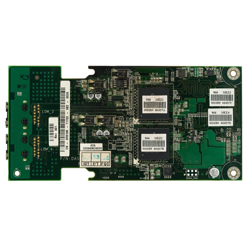 F810R DELL DUAL PORT 10GB NIC MEZZANINE RISER BOARD FOR POWEREDGE R805 R905