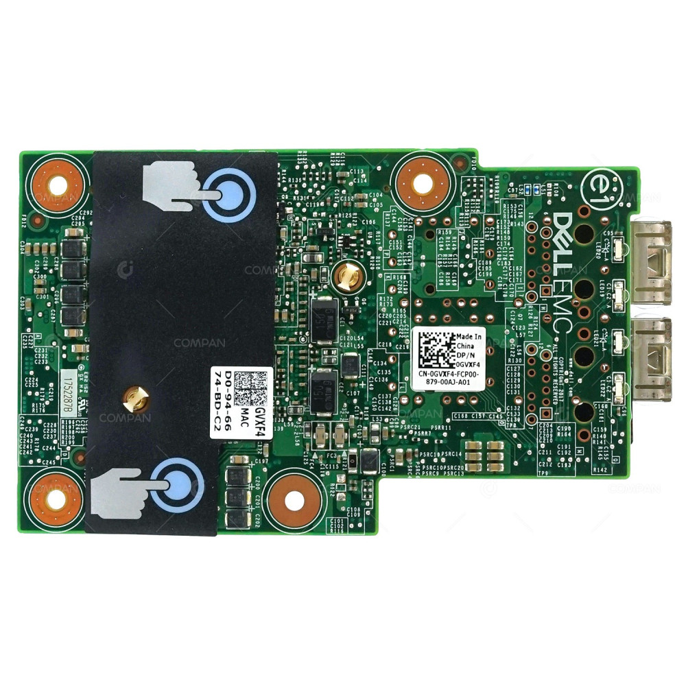 GVXF4 DELL EMC BROADCOM 57416 DUAL PORT 10GB SFP+ RNDC NETWORK LOM MEZZANINE CARD