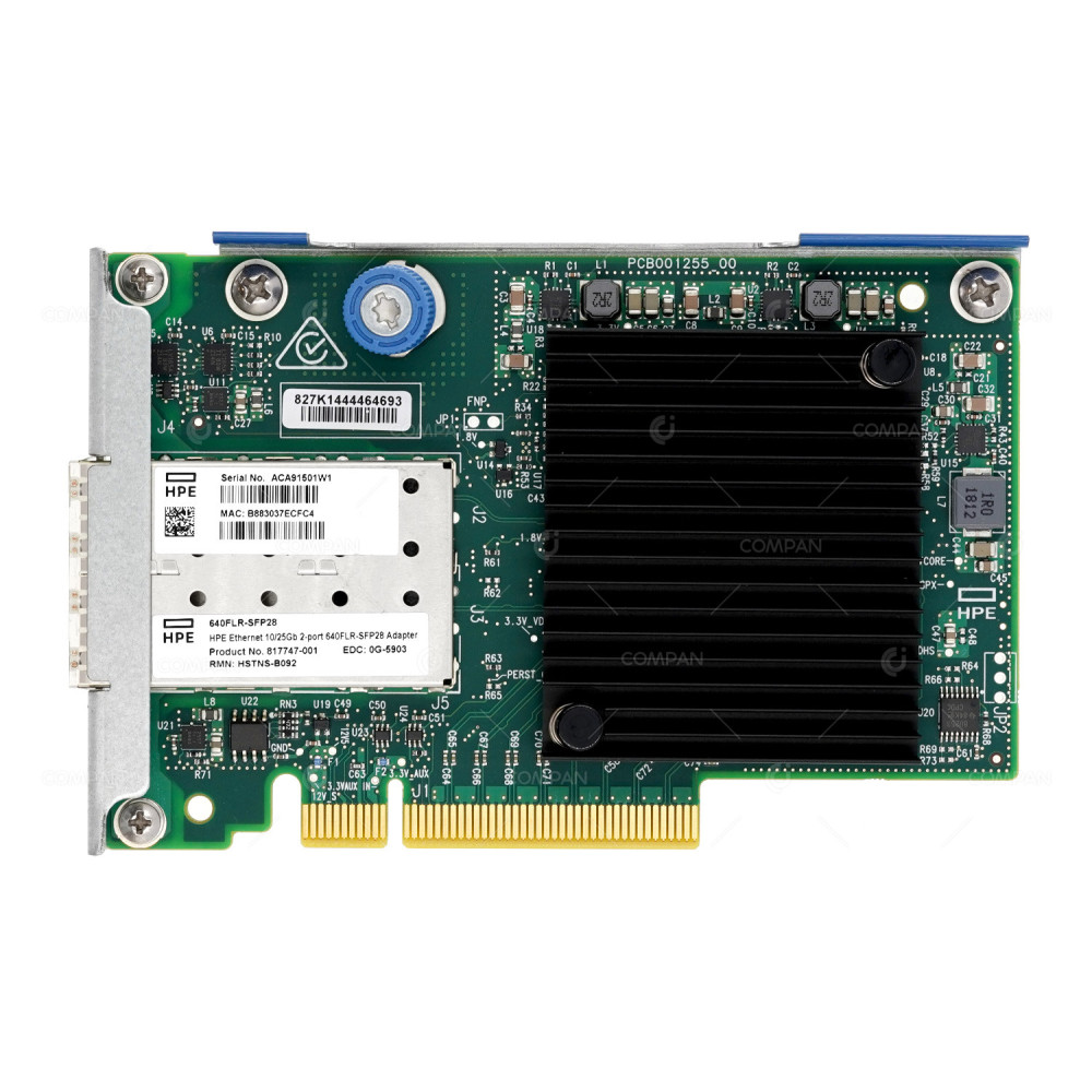 817749-B21 HP 10GB 25GB DUAL PORT 640FLR-SFP28 ETHERNET ADAPTER FOR DL360 G10 840139-001, 817747-001, 640FLR-SFP28