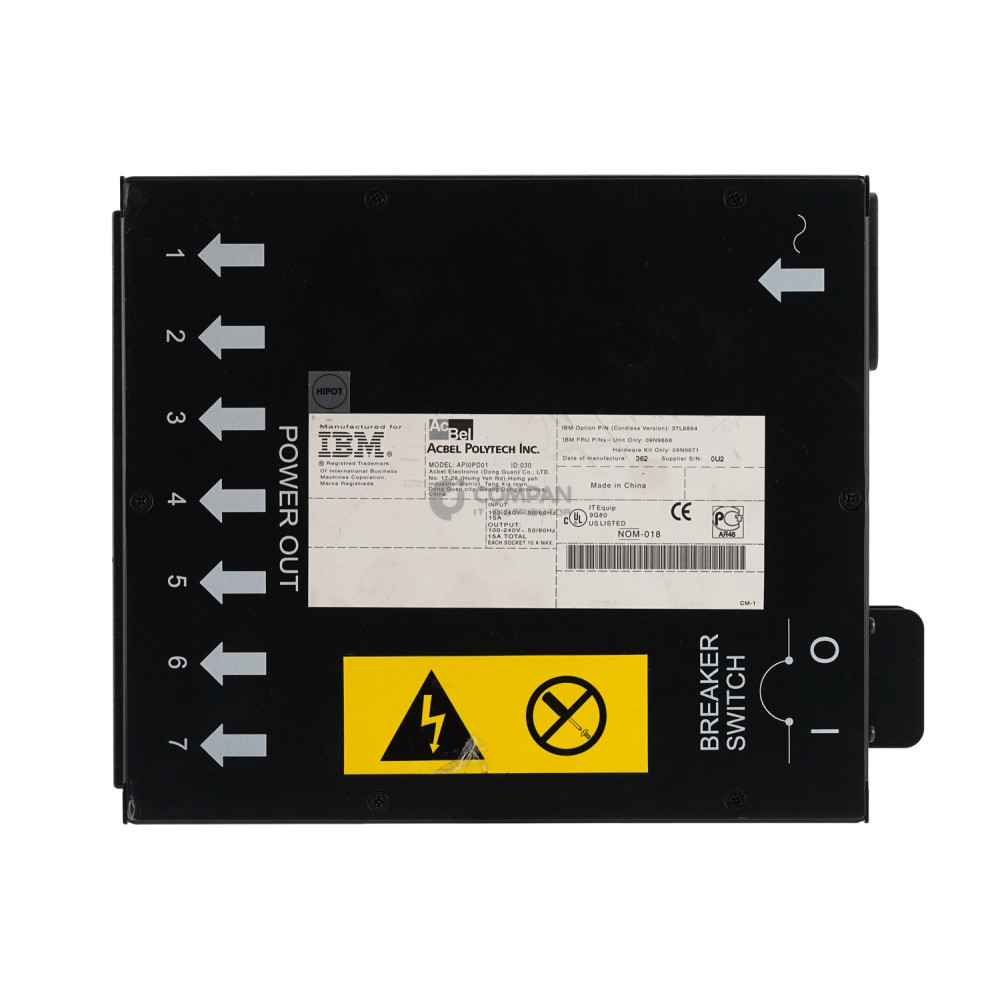 09N9668 IBM 100-240V 15A POWER DISTRIBUTION UNIT 37L6864