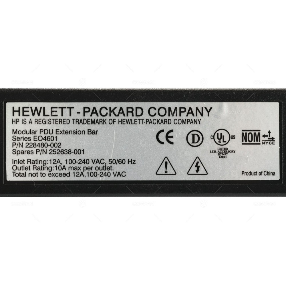 252638-001 HP 8X C13 MODULAR PDU EXTENSION BAR 228480-002