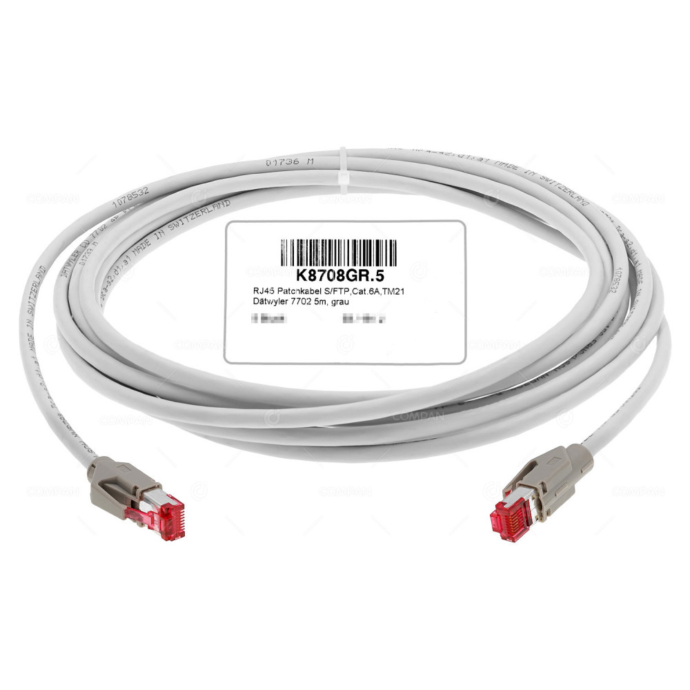 K8708GR.5  PATCHCORD RJ-45 CAT.6A LSZH 5M GRAY