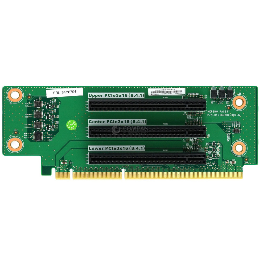94Y6704 IBM RISER CARD FOR X3650 M4 3-SLOT PCI-E X16  ASSY 00J6530, 00D009,  46W8308