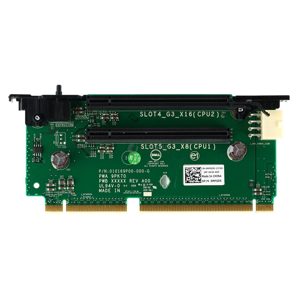MPGD9 DELL RISER CARD SLOT 4 5 G3*8 & G3*16 FOR PER720 0MPGD9