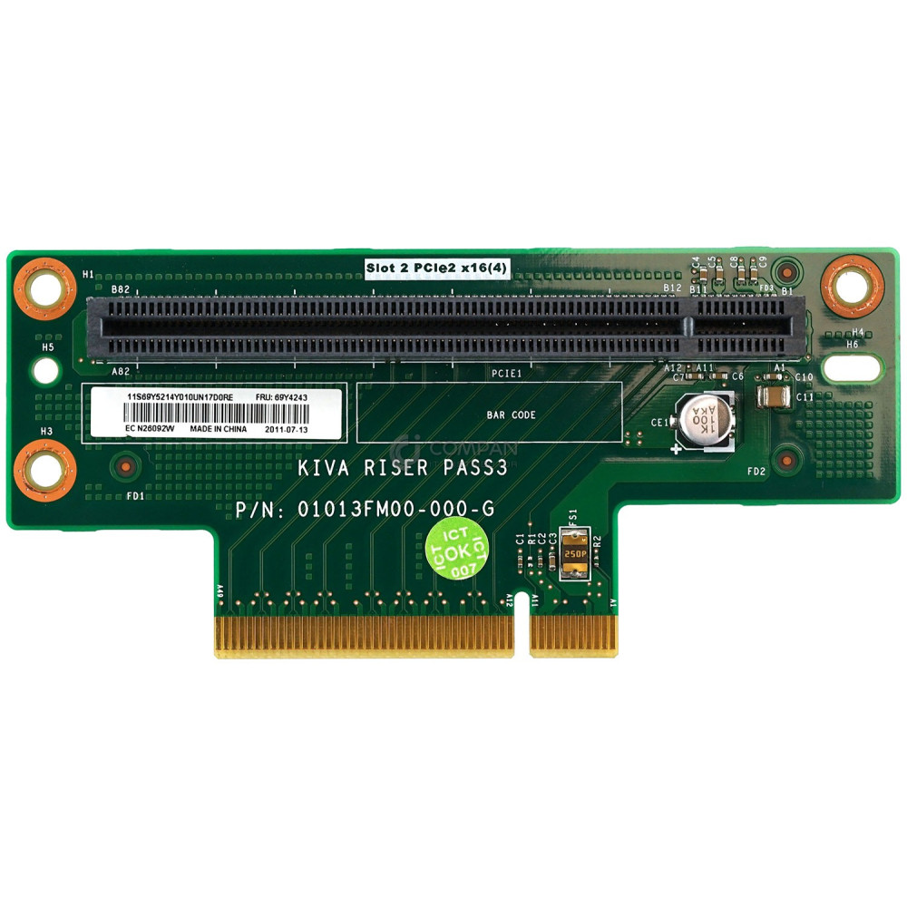 69Y4243 IBM RISER CARD PCI-E X8 FOR X3630 M3 69Y5214