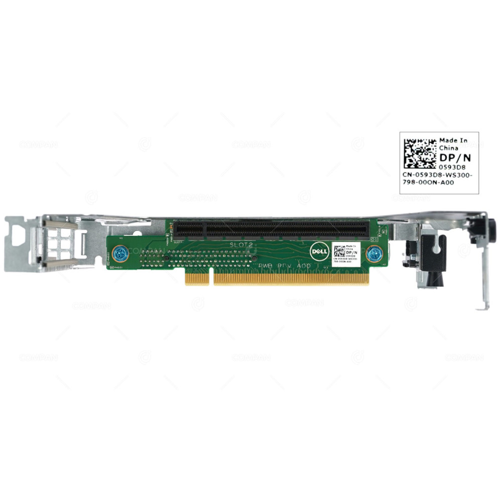 593D8 DELL RISER CARD 1X PCI-E X8 1X PCI-E X16 WITH BUTTERFLY BRACKET