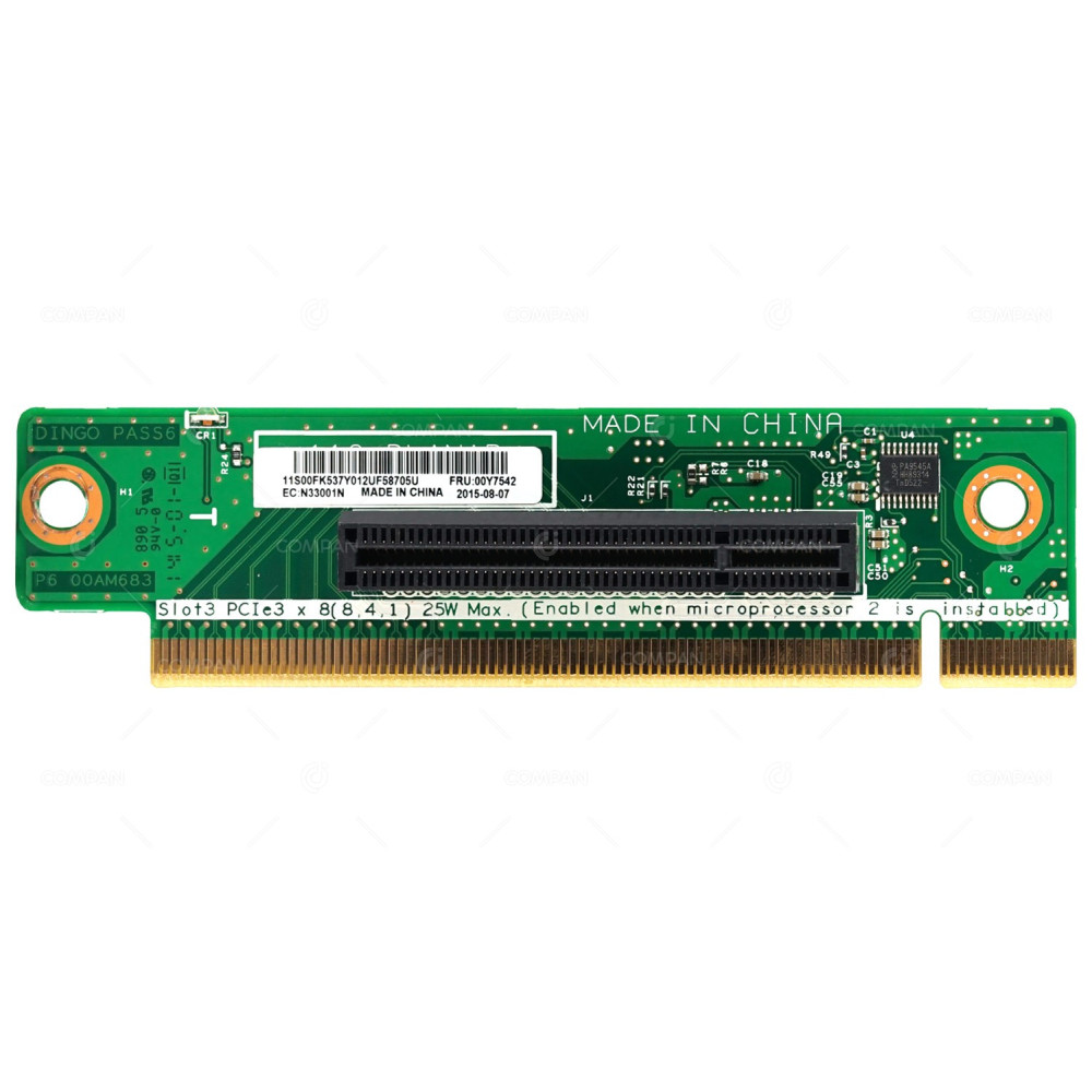 00Y7542 IBM RISER CARD SLOT3 PCI-E 3.0 X8 FOR X3650 M4 00FK437