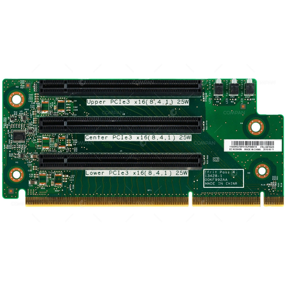 00FK629- IBM PCIE RISER 2 X8 FH FL + 1 X8 SLOTS W/OUT CAGE FOR SYSTEM X3650 M5 00KG759