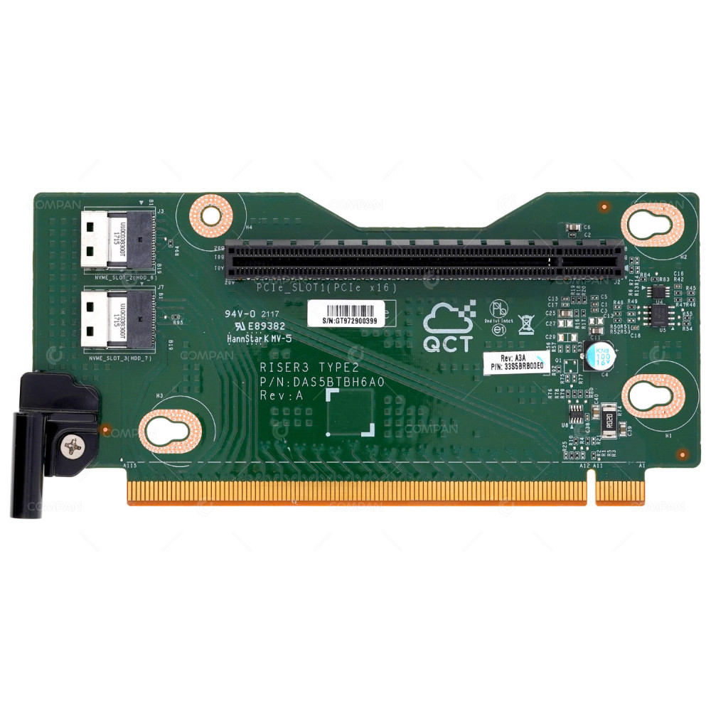 33S5BRB00E0  QUANTA 1X PCIE X16 2X NVME RISER CARD FOR HITACHI DS220