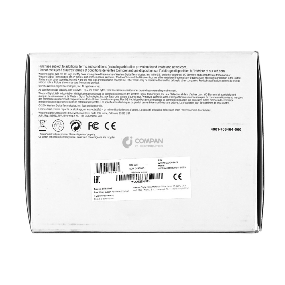 WD ELEMENTS EXTERNAL HARD DISK 4TB