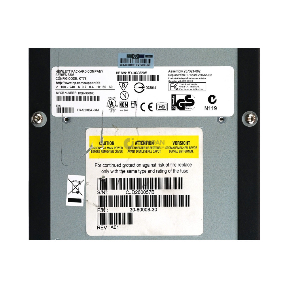 258267-001 HP STORAGEWORKS SDLT 320 EXTERNAL TAPE DRIVE 2X SCSI LVD/SE