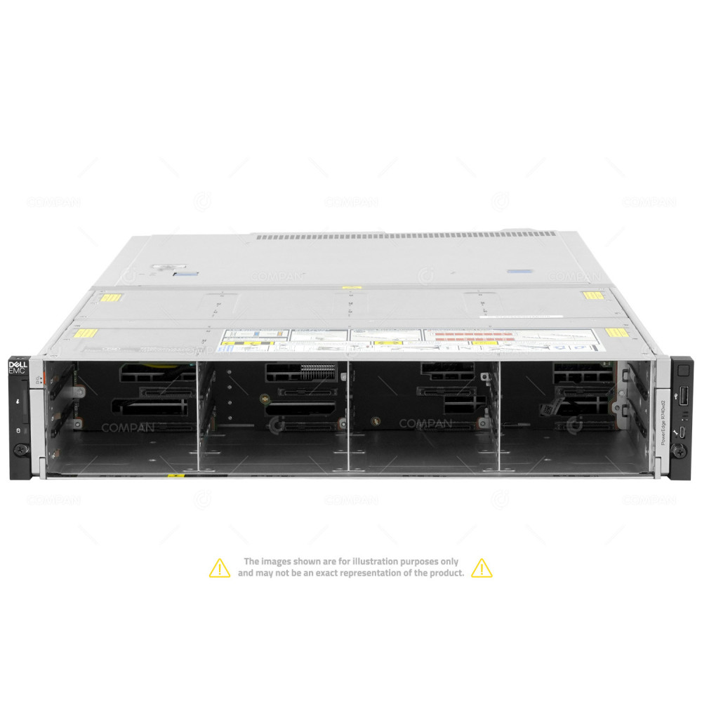 Dell PowerEdge R740XD2 26LFF 2x Xeon SIlver 4210 128 GB RAM 24x 14TB 6G SATA HDD 2x 3.84TB 6G SATA SSD Rails