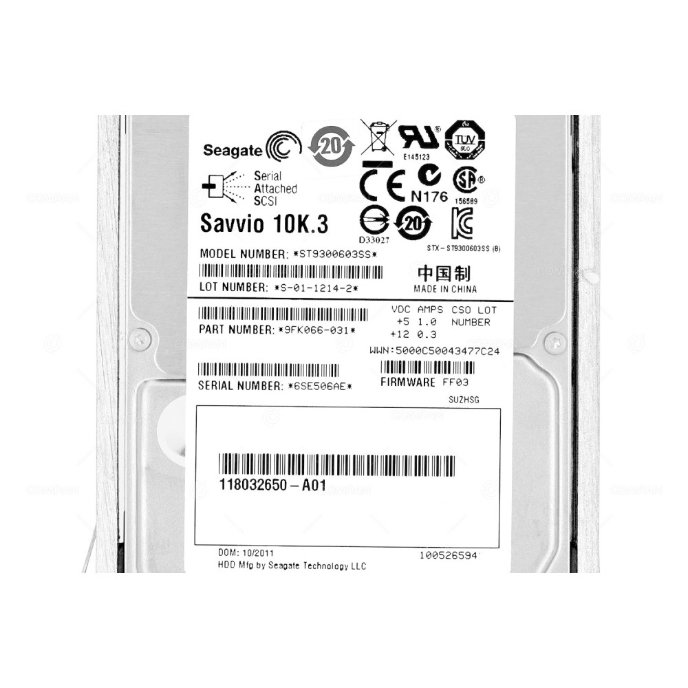005048946 EMC HDD 300GB 10K SAS 6G 2.5" SFF HOT-SWAP FOR EMC VNX