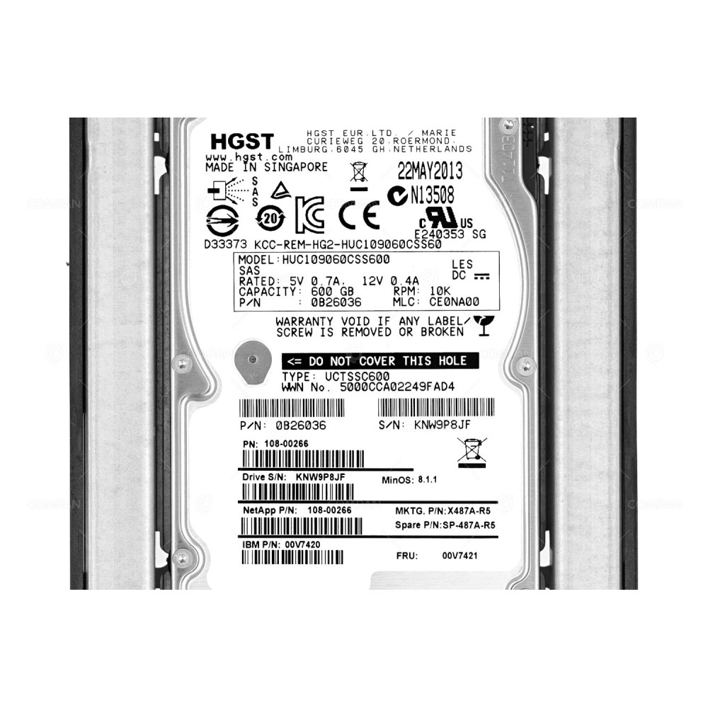 X487A-R5 NETAPP HDD 600GB 10K SAS 6G 3.5" LFF HOT-SWAP FOR FAS2220