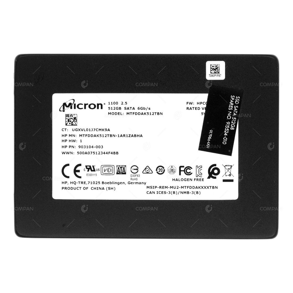 915524-010 HP SSD 512GB SATA 6G 2.5" SFF FOR HP Z8 G4