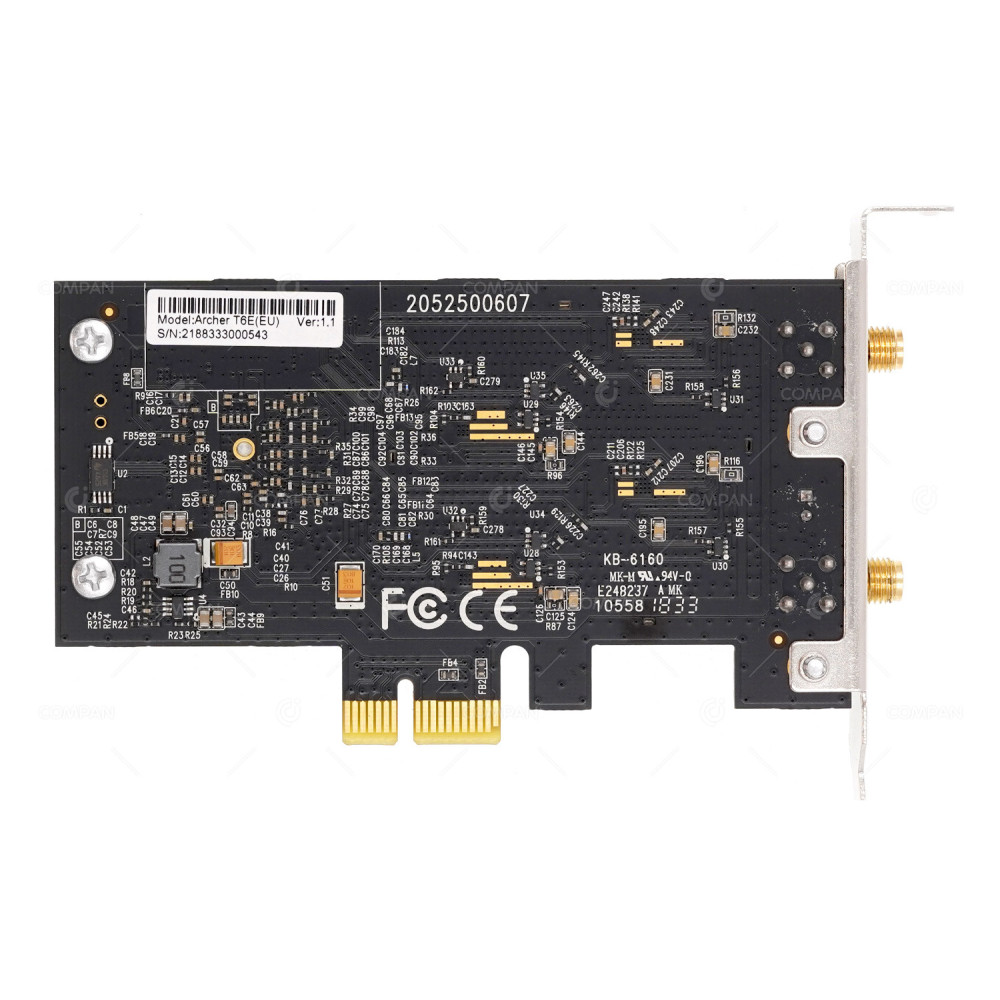 2052500607  TP-LINK ARCHER T6E DUALBAND 2,4GHZ 400MB 5GHZ 867MB PCI-E WIFI ADAPTER