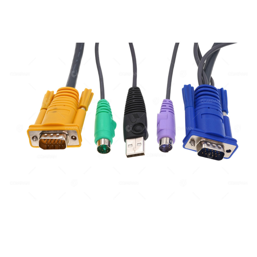 2L-5302UP  KVM CONVERSION CABLE 1.5M PS/2-USB HDB-15, 2 X PS/2, USB A FOR CL5808N CL5816N CS82U CS84U