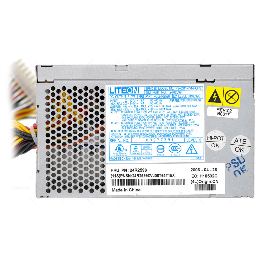 24R2596  IBM POWER SUPPLY 310W 240V FOR THINKCENTRE 8114-CTO