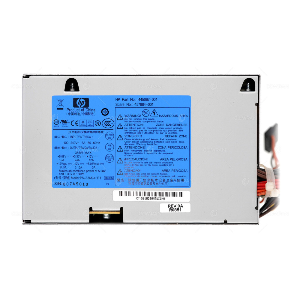 457884-001  HP POWER SUPPLY 365W FOR ML110 G5-4LFF